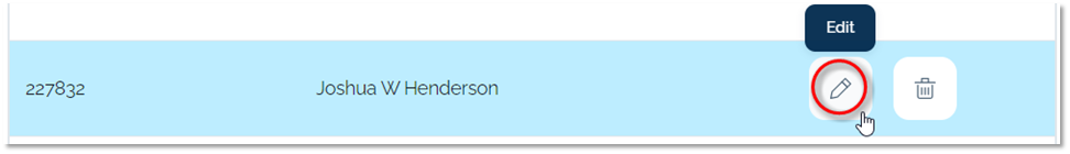 Image showing the participation header within a students record marked with a red callout.